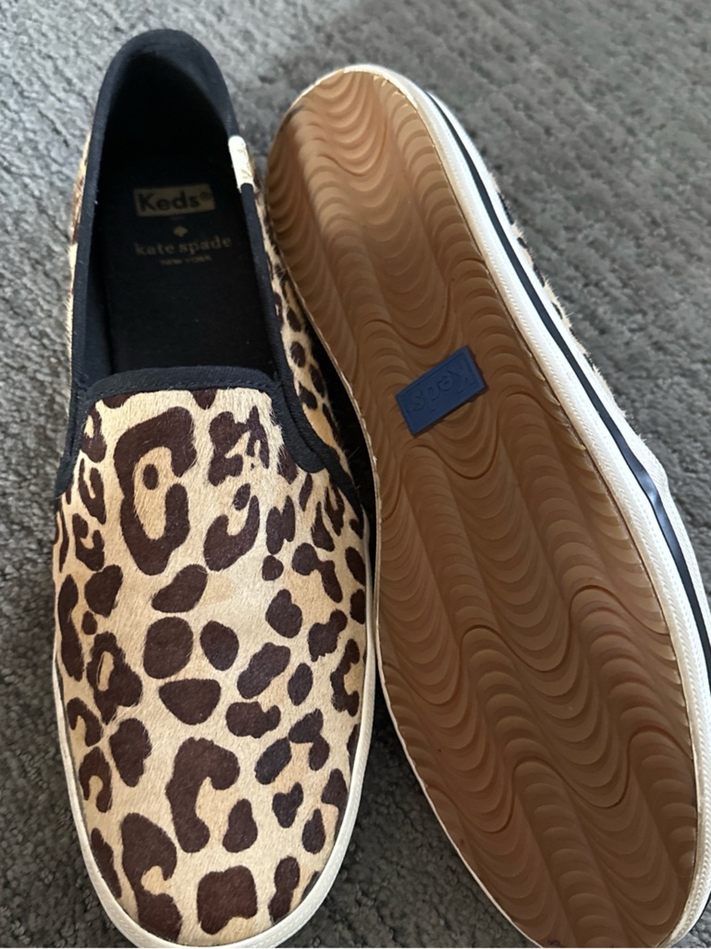 kate spade Leopard-Print Slip-On Sneakers - Brown & Cream